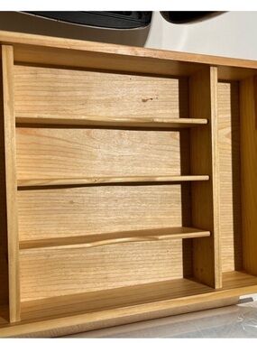 Wooden Utensil Drawer Organizer - Natural Wood